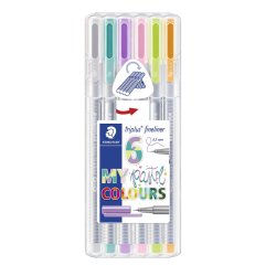 Triplus fineliner 334 sæt 6stk pastel